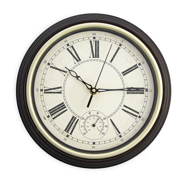 12" Wall Clock with Thermometer